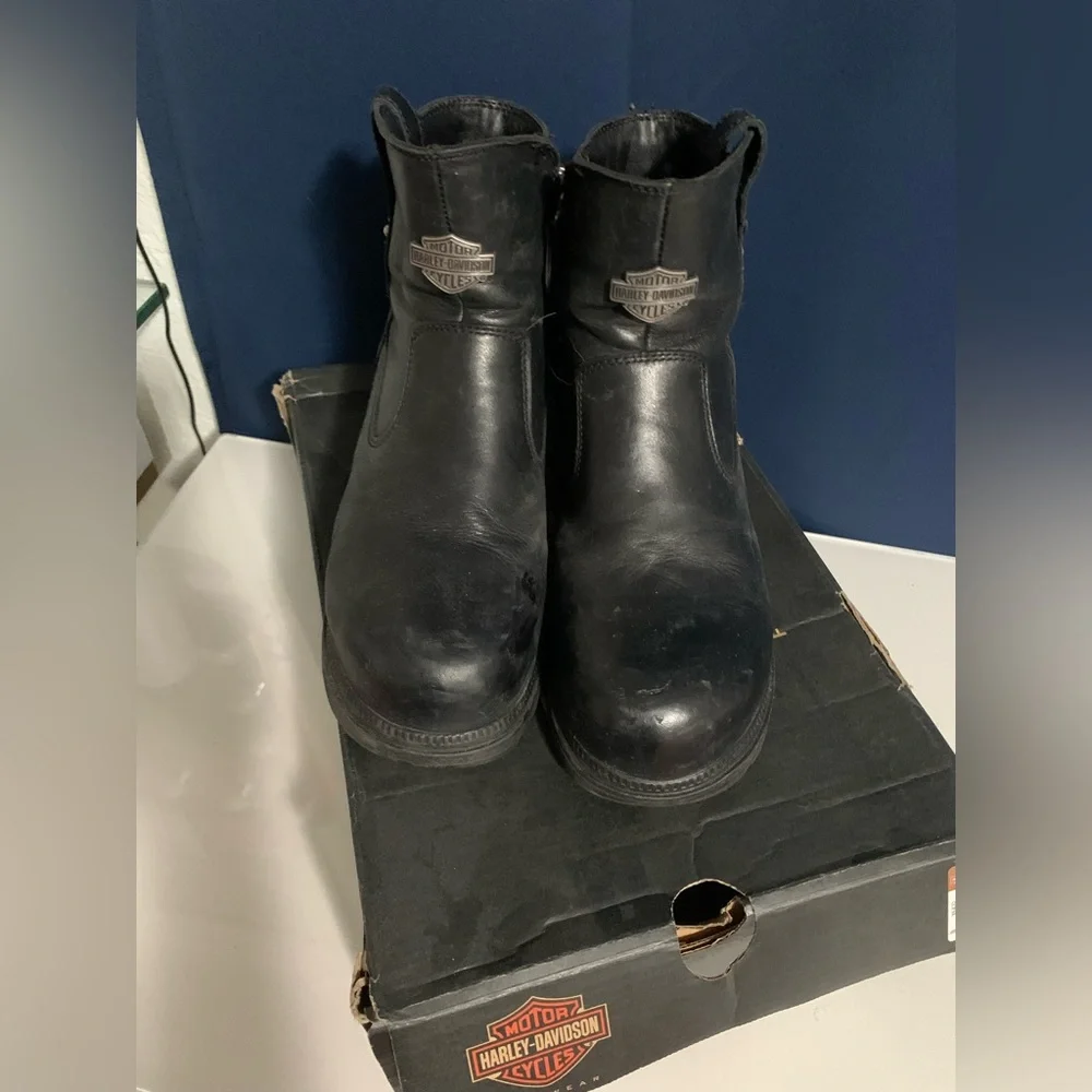 Harley-Davidson Black Leather Women's Combat Moto Boots - Picture 2 of 12
